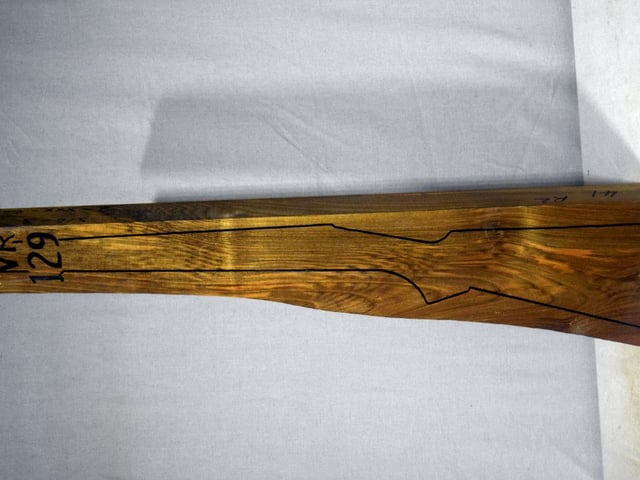 Left side of VR 129 stockwood blank