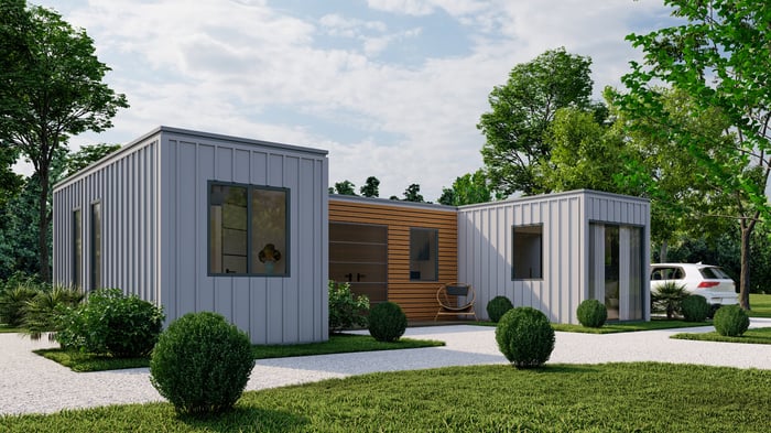 Light Meadows 2BR/1BA - 3 Container Home Floor Plan