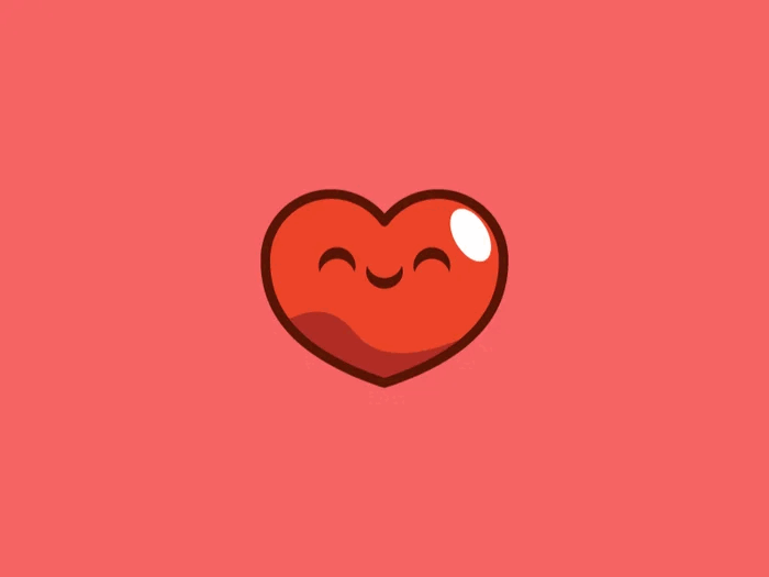 smiling jumping heart gif