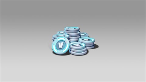 Blue background featuring sparkling Fortnite V-Bucks coins in-game currency.