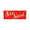 PLACA FELIZ NATAL 8X19 CM RETANGULAR DECORADA MDF