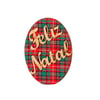 PLACA FELIZ NATAL 18X13 CM OVAL MDF