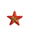 ESTRELA 15X15 CM GLITTER E LANTEJOULAS VERMELHA