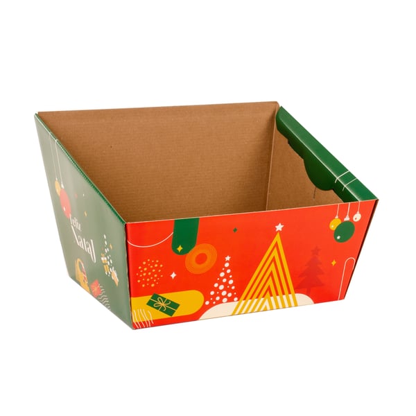 CESTA KRAFT 12X25X19 CM NATAL RETANGULAR