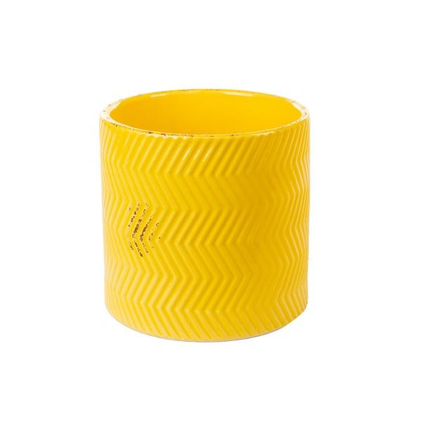 VASO CERÂMICA 17X17 CM CILINDRO ZIG ZAG 