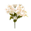 BUQUÊ ROSA E MARGARIDA X5 9 FLORES 30 CM COM SAMAMBAIA