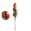 HASTE CIPRESTE 49 CM COM PINHAS E MAÇÃS GLITTER