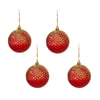 BOLA NATAL Nº 8 TRIÂNGULOS TEXTURIZADOS 4 PEÇAS COM GLITTER NA CAIXA