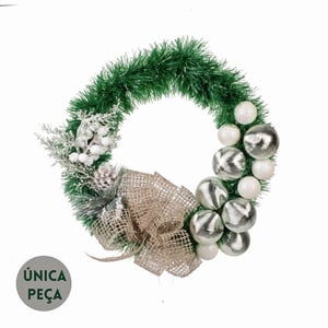 GUIRLANDA NATAL 33 CM COM BOLAS LAÇO E COMPLEMENTO