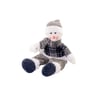 PAPAI NOEL / BONECO DE NEVE 40 CM SENTADO AZUL / CINZA