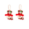 PAPAI NOEL / BONECO DE NEVE 11 CM 2 PEÇAS ROSTO CHAPÉU XADREZ