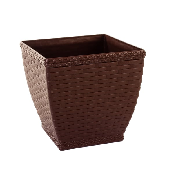 VASO / CACHEPÔ POLIPROPILENO 19X20X20 CM TRANÇADO RATTAN