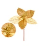 HASTE FLOR NATAL 28 CM POISÉTIA PÉTALA TELADA DOURADA