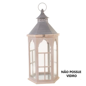ENFEITE METAL E MADEIRA SEM VIDRO 70X33 COM ALÇA CINZA