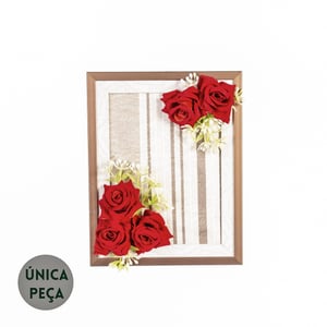GUIRLANDA ROSAS 19 X 24 NO QUADRO
