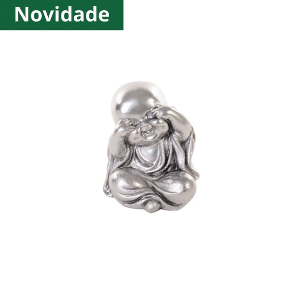 BUDA GESSO 9X9 CM SÁBIO PRATA