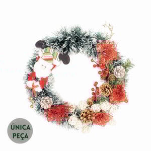 GUIRLANDA DE NATAL 43 CM PAPAI NOEL PICK BOLAS