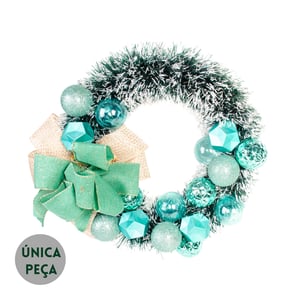 GUIRLANDA DE NATAL 45 CM LAÇO BOLAS VERDE