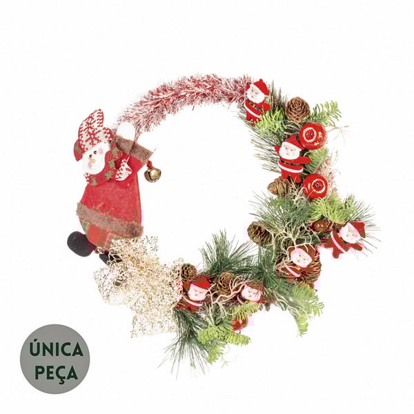 GUIRLANDA DE NATAL 40 CM PAPAI NOEL LAÇO PICK