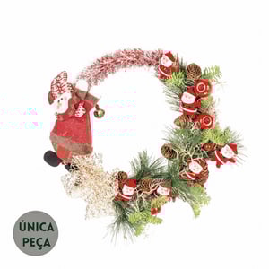 GUIRLANDA DE NATAL 40 CM PAPAI NOEL LAÇO PICK