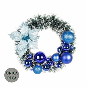 GUIRLANDA DE NATAL 45 CM BOLAS AZUL PICK FLOR