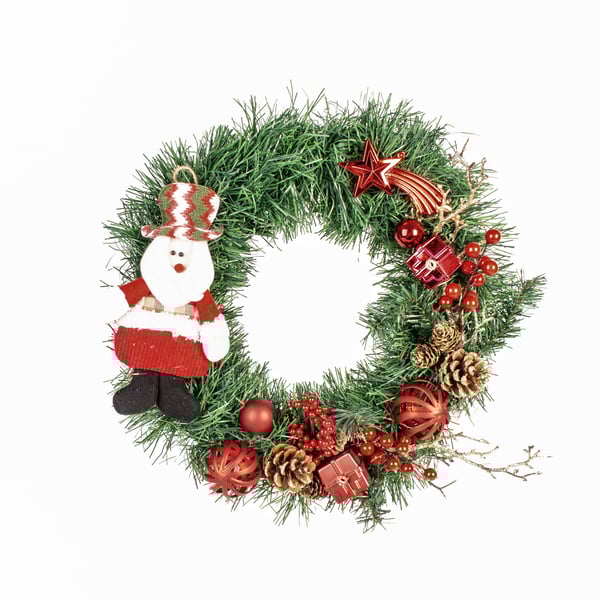 GUIRLANDA DE NATAL 41 CM  PAPAI NOEL BOLAS PICK 
