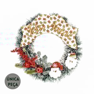 GUIRLANDA FELIZ NATAL 41 CM PAPAI NOEL PICK