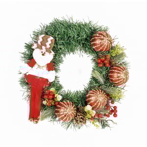GUIRLANDA DE NATAL 39 CM PAPAI NOEL PICK E BOLAS