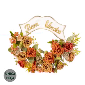 GUIRLANDA BEM VINDOS 36 CM ROSAS SEMENTES 