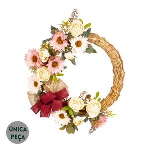 GUIRLANDA LAÇO 45 CM GÉRBERA BOTÃO 