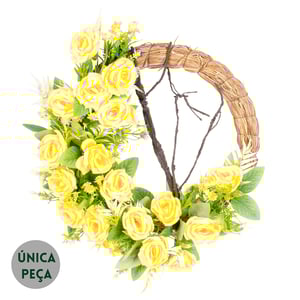 GUIRLANDA ROSA AMARELAS 47 CM COM CIPÓ