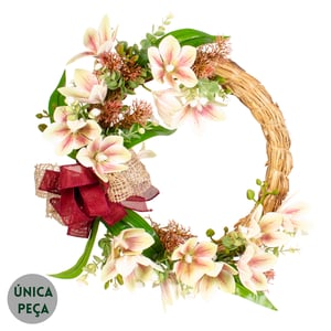 GUIRLANDA ORQUÍDEA 46 CM COM LAÇO