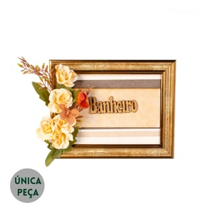 GUIRLANDA BANHEIRO 20X25 CM PEÔNIA NA MOLDURA