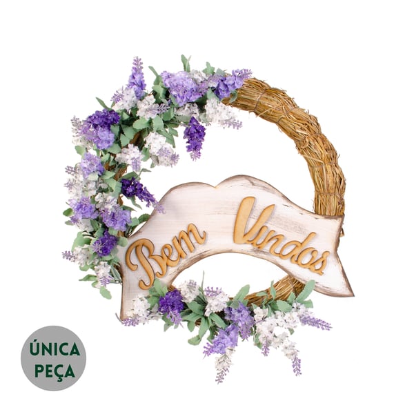 GUIRLANDA BEM VINDOS 40 CM LAVANDA