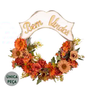 GUIRLANDA BEM VINDOS 40 CM GÉRBERA MARGARIDA OUTONAL