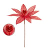 HASTE FLOR NATAL 46 CM POINSÉTIA TELADA BORDA E MIOLO GLITTER