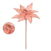 HASTE FLOR NATAL 44 CM POINSÉTIA PÉTALAS COM LANTEJOULAS E MIOLO GLITTER