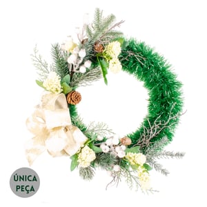 GUIRLANDA DE NATAL 45 CM COM LAÇO CIPRESTE BUQUÊ GIBSO