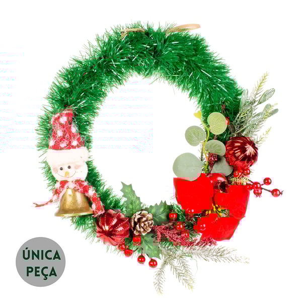 GUIRLANDA DE NATAL 44 CM COM SINO BOLAS PICKS