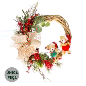 GUIRLANDA NATAL 45 CM LAÇO URSOS PICKS