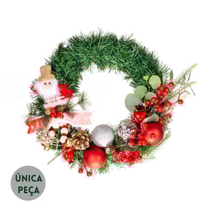 GUIRLANDA FELIZ NATAL 36 CM PLACA BOLAS PICK