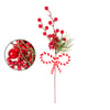 HASTE SEMENTES 43 CM COM LAÇO LISTRADO BRANCO COM VERMELHO