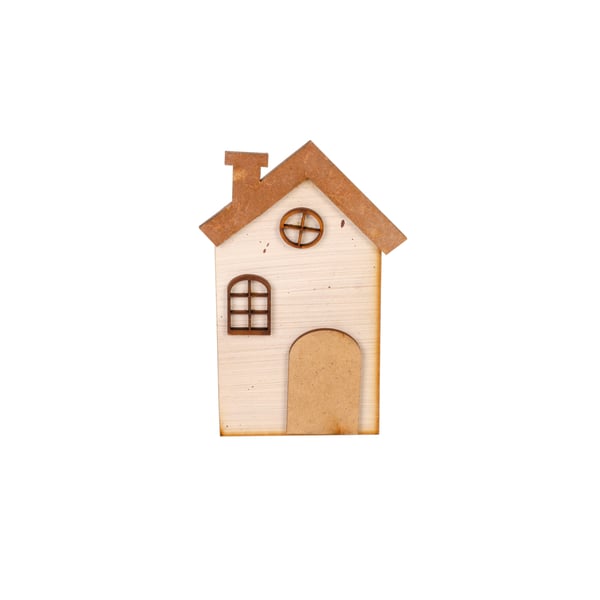 CASA DECORATIVA 14X7 CM COM CHAMINÉ MDF