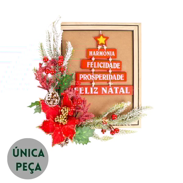GUIRLANDA FELIZ NATAL 30X25 CM