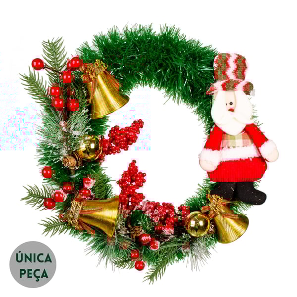 GUIRLANDA NATAL 40 CM PAPAI NOEL COM SINOS