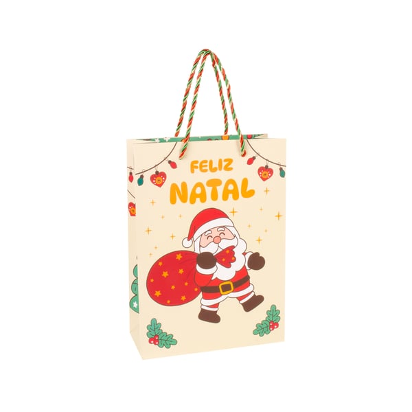 SACOLA NATAL 27X19,4X8,6 CM DIVERTIDA