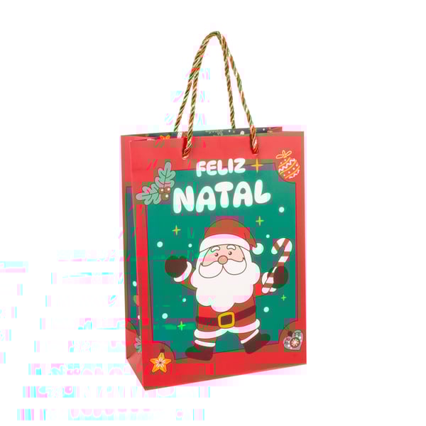 SACOLA NATAL 31X24X12 CM DIVERTIDA