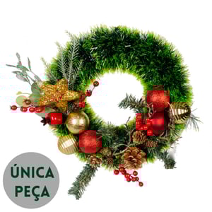GUIRLANDA NATAL 40 CM ESTRELA E BOLAS
