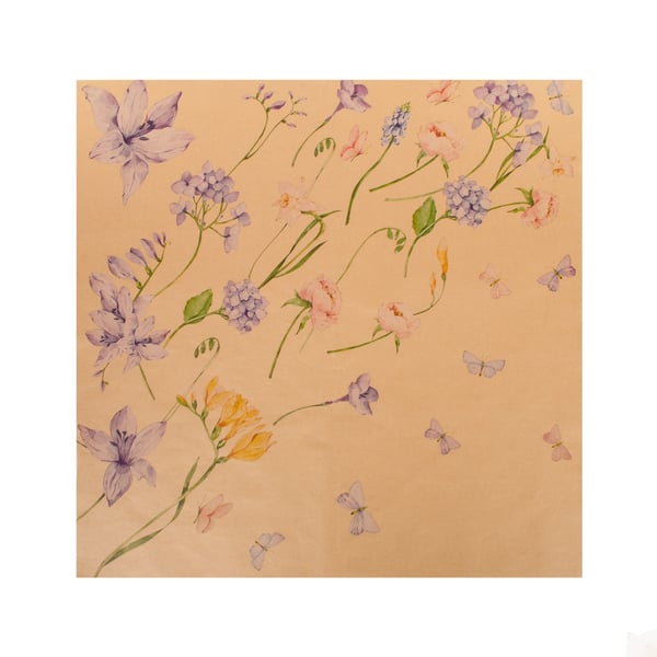 PAPEL KRAFT 59X59 CM (60X60 CM) DECORADO