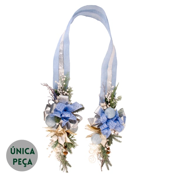 ESCAPULÁRIO / GUIRLANDA 2 M AZUL CLARO LAÇO E BOLAS